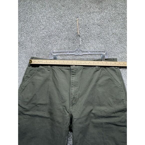 Carhartt Carpenter Dungaree Work Pants B11MOS Green 42 x 32 Made In USA Firehose - Picture 4 of 10